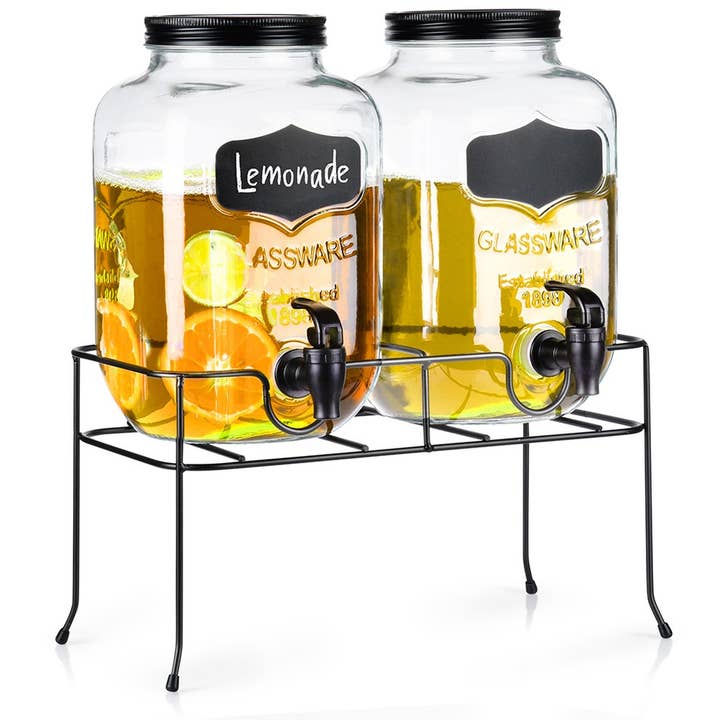 Dispenser met kraan en standaard zwart 2x4 l 3 stuks voor wholesale door Vilde