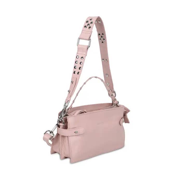 Neuville - Wholesale Shoulder Bag - Women's - ROCK MAMA- Light Pink Nappa Leather Shoulder & Crossbody Bag