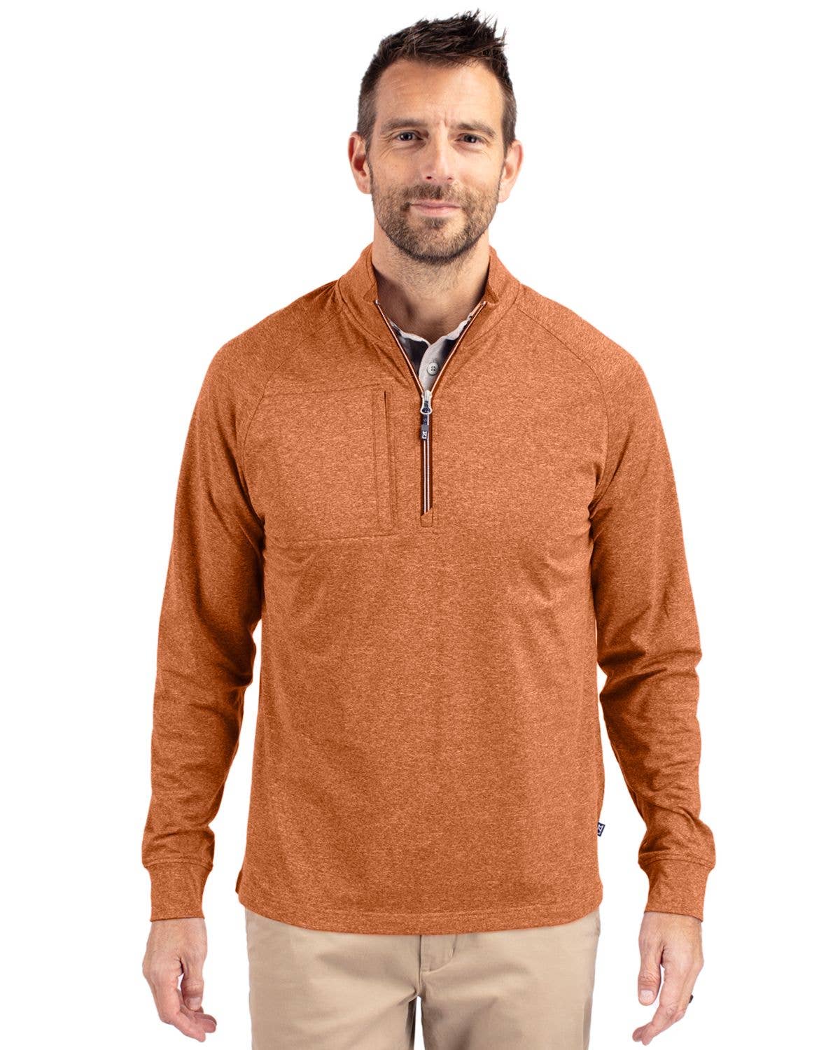 Cutter & Buck - Wholesale Sweatshirt - Men's - Cutter & Buck Adapt Eco Knit Heather Mens 1/4 Zip Pullover24