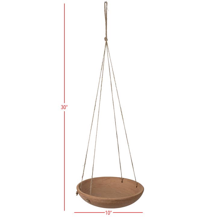 Foreside Home & Garden - Wholesale Hanging Planter - Ezekiel Shallow Dish Terracotta Hanging Succulent Planter