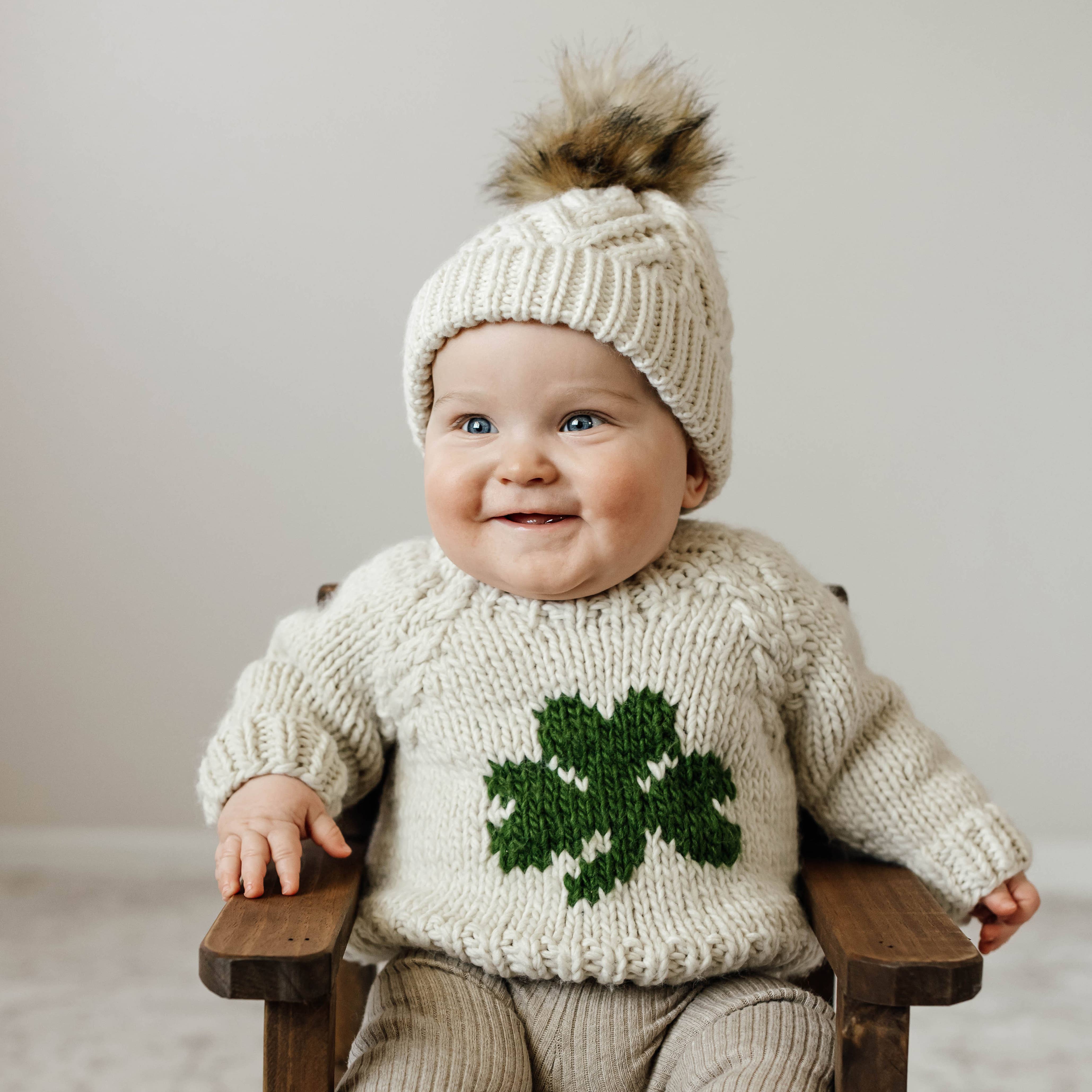 Huggalugs - Vente Pull en maille – bébé - Chandail à col rond Shamrock pour bébés et tout-petits6