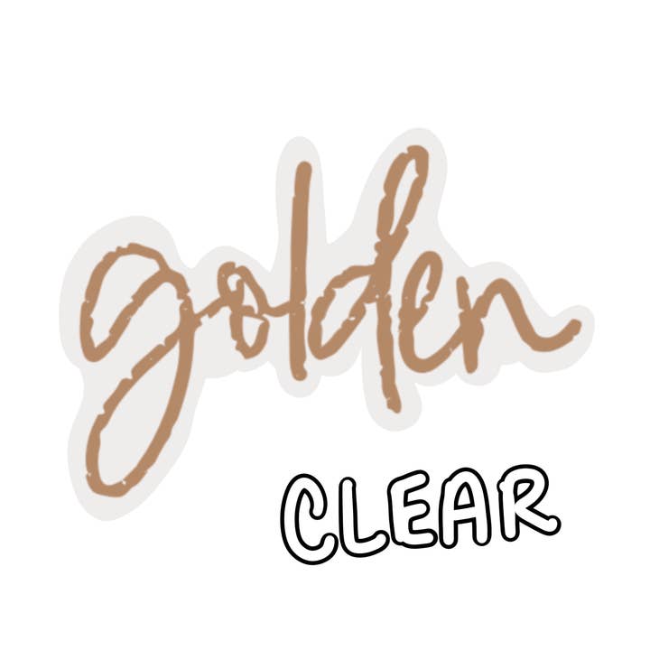 Pegatinas de vinilo cursivas doradas transparentes para venta al por mayor de Maddie Green Designs