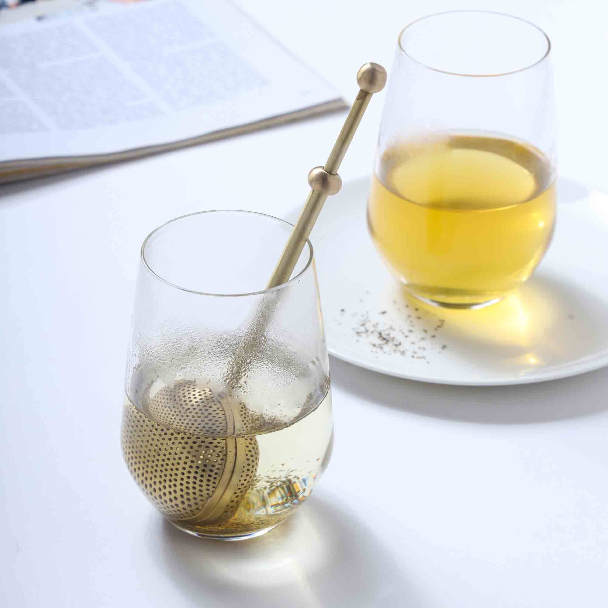 SAMA Homes - Wholesale Tea strainer/infuser - Brass Pump Tea Infuser – 7 Inch | Telescopic Loose Leaf Tea Strainer with Spring Handle2