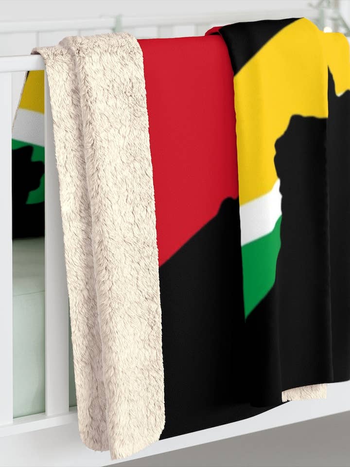 Couverture polaire Sherpa Drapeau Guyane Carte du Guyana pour la vente par Guyanese Swag