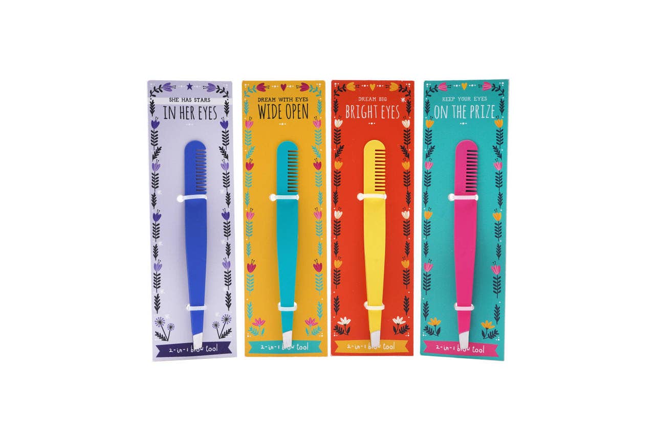CGB Giftware – wholesale Handy tool – Live Happy 4 Asst 2 in 1 Brow Tool In Display1