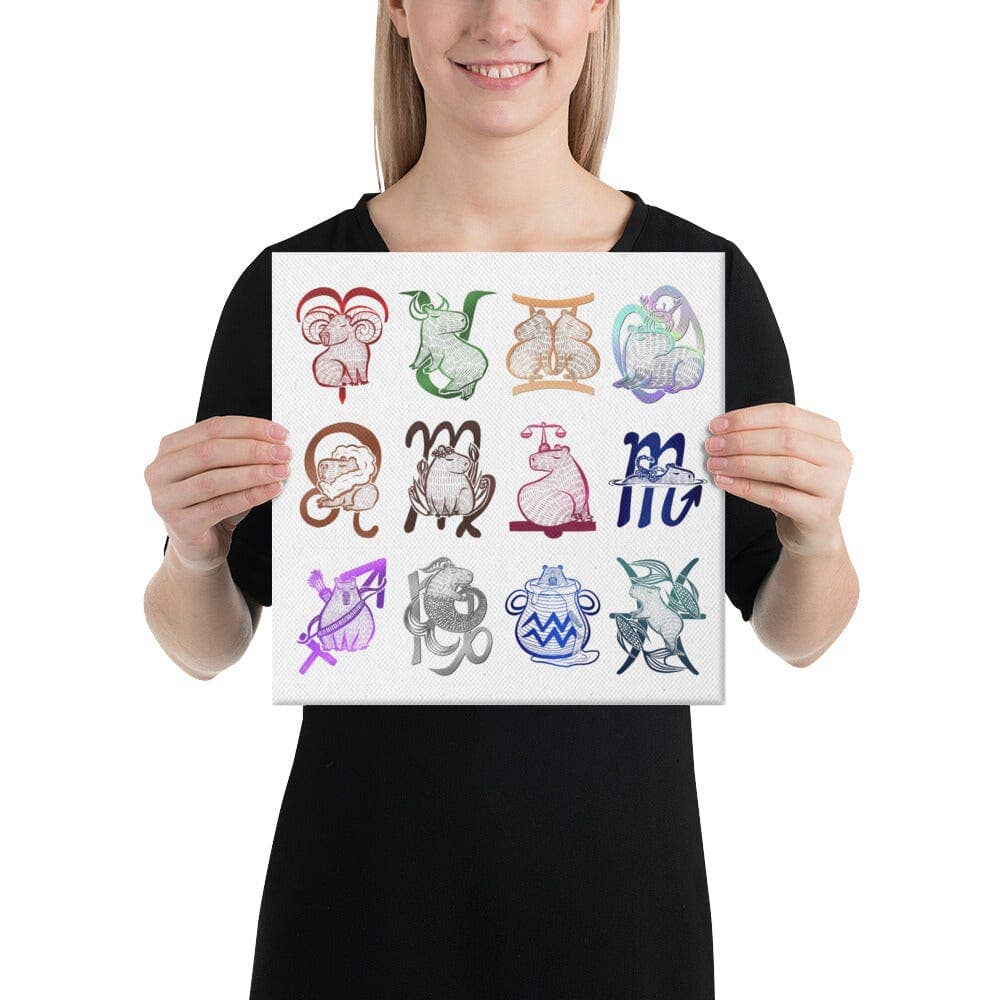 JoyousJoyfulJoyness - Wholesale Art Print - All the Capybara Zodiac Signs Print [Unfoiled]1