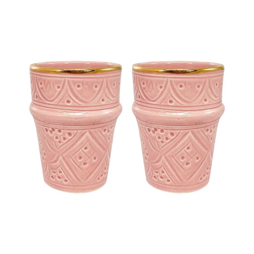 High crafty – Chávena de chá por atacado – Chávenas de Café Expresso em Cerâmica Marroquina Decoradas à Mão com Ouro Puro1