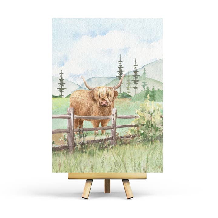 Highland Cow - Postal para venta al por mayor de Penpaling Paula