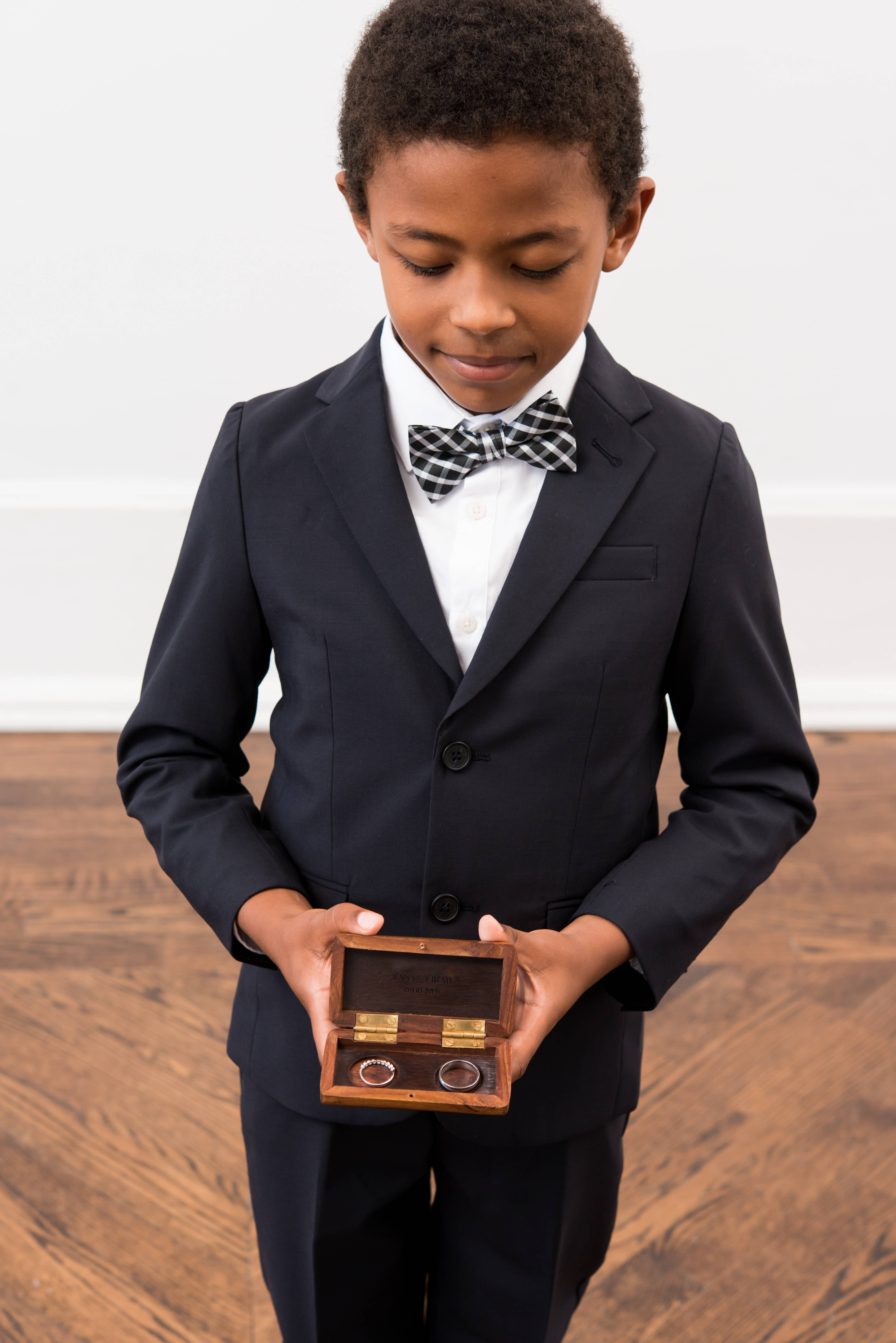 Weddingstar Inc. - Vente Boîte/rangement à bijoux - Boîte à anneaux de mariage en bois de poche2