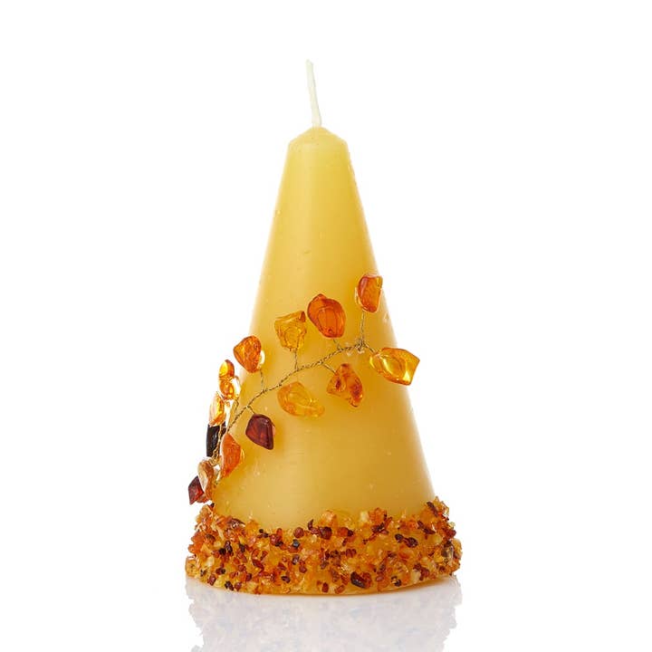 Candle with amber, 10x6 cm for wholesale by OPALOOK France
