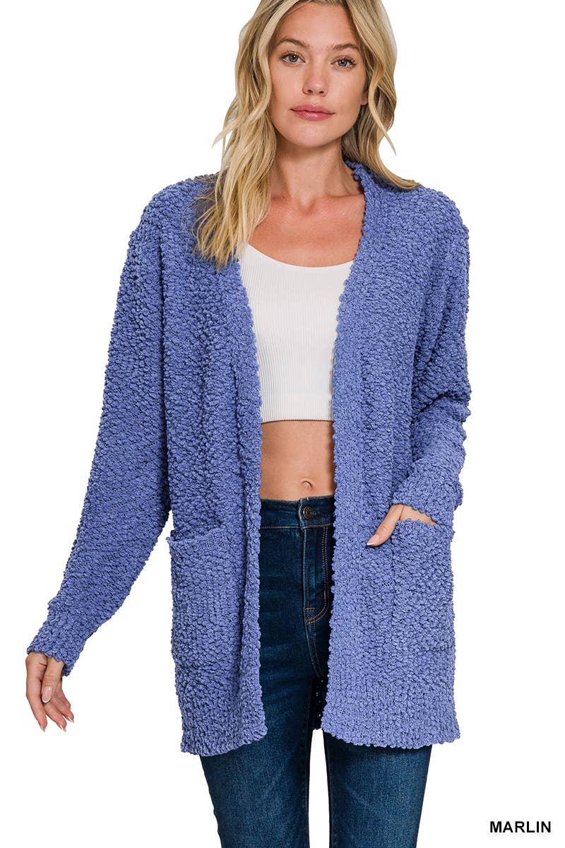 42POPS - Wholesale Cardigan - Women's - Popcorn Sweater Cardigan w/ Pockets2