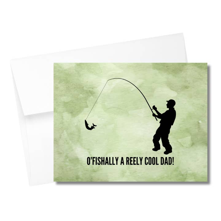 O'Fishally A Reely Cool Dad Punny, biglietto di auguri per la festa del papà per la vendita all'ingrosso da parte di Western Fancies