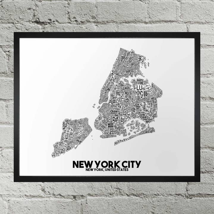 New York City Neighborhood Typographie Stadtkarte Drucken für den Großhandel von Damon D Chan