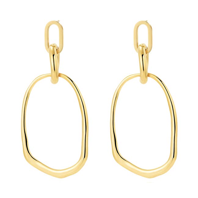 Verknüpfter Misshape-Creolen-Ohrring in Gold für den Großhandel von White Leaf