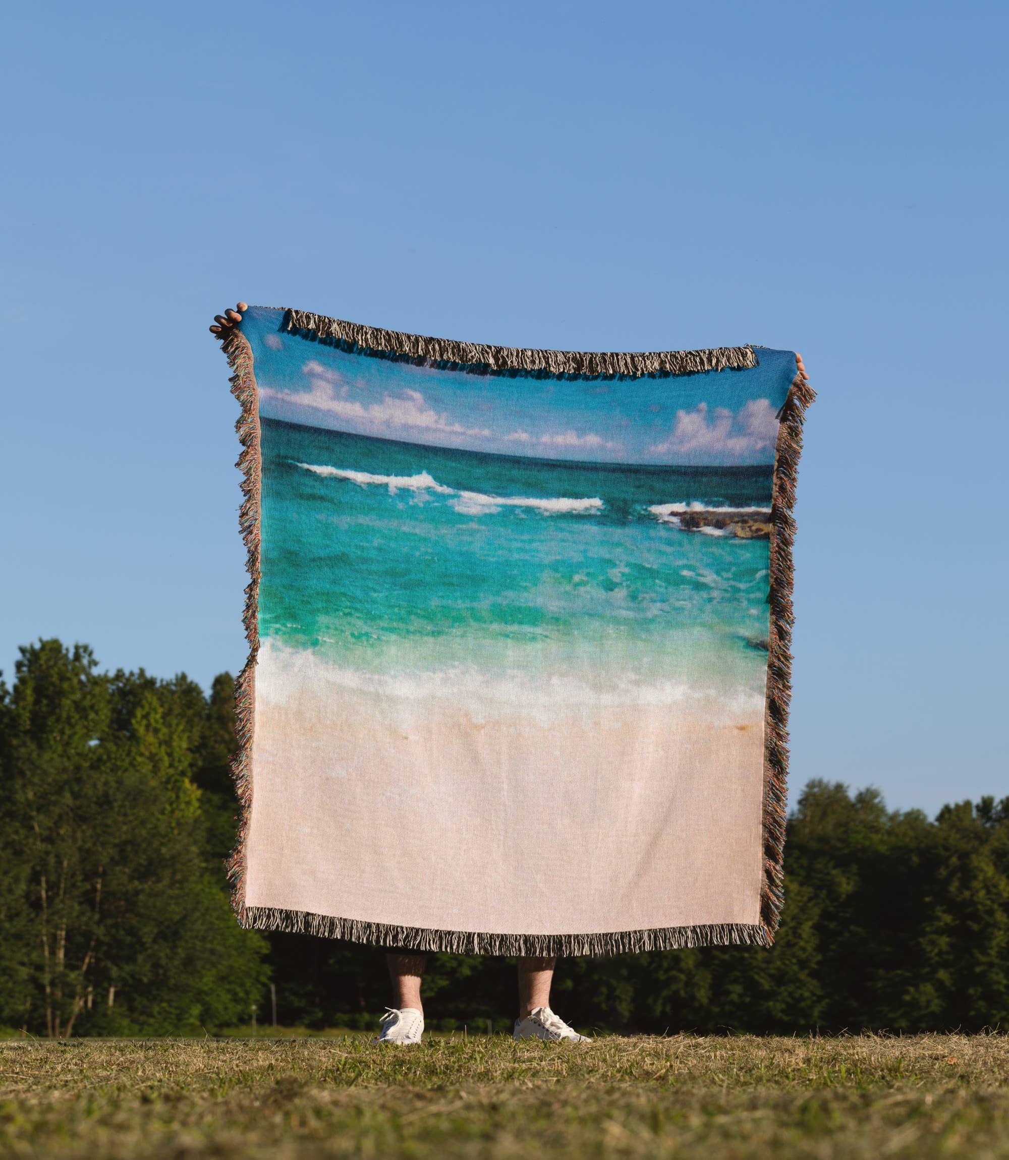 3dRose - Wholesale Throw Blanket - 3dRose, Beautiful Sandy Beach, Blanket1