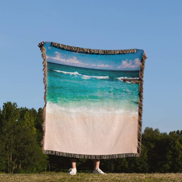 3dRose - Wholesale Throw Blanket - 3dRose, Beautiful Sandy Beach, Blanket1