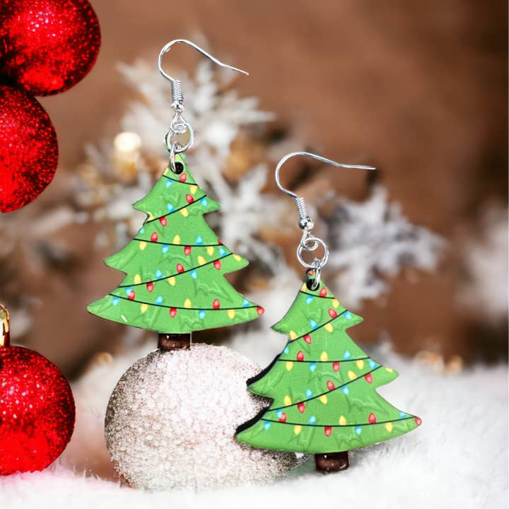 Christmas Tree Earrings, Christmas Earrings, Holiday jewelry for wholesale by Shades Jewelry & Gifts