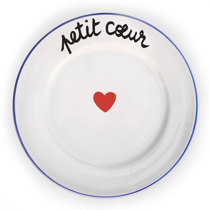 Pied De Poule - Wholesale Decorative Plate/Dish/Bowl - LA FAMILLE S'ÉCLATE Plate - LITTLE HEART2