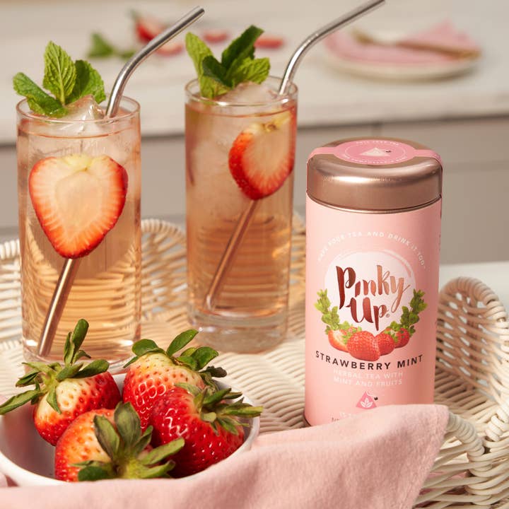 Pinky Up - Wholesale Tea Bags - Strawberry Mint Herbal Tea - 15 Sachets