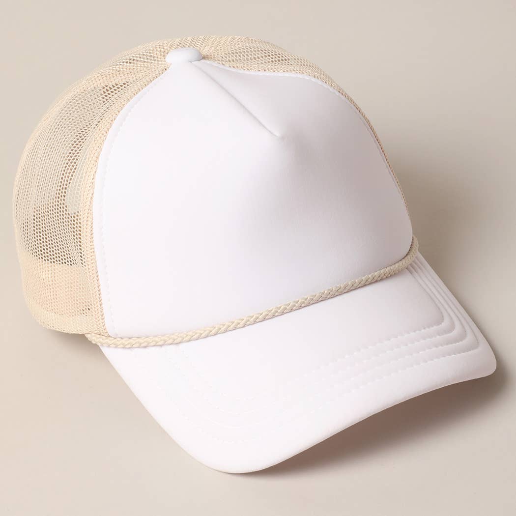 Fashion City – wholesale Trucker hat – Women’s – Plain Foam Rope Mesh Back Trucker Hat 34