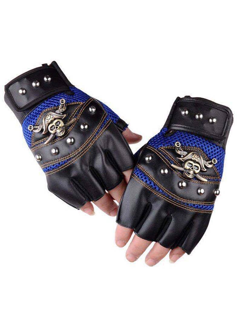 Tourtiwi - Wholesale Gloves - Women's - Pirate Skull Fingerless Motorcycle Gloves4