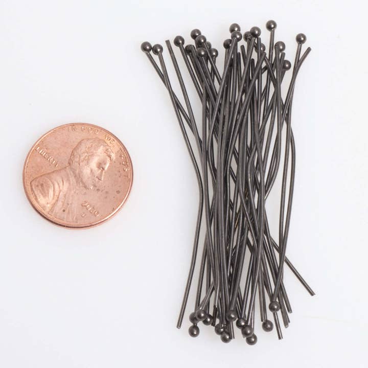 Continental Beads - Wholesale Craft Supplies - 2 Inch Head Pin with 2mm Ball made from Brass available in Multiple Finishes sold Individually - H/P2mm8