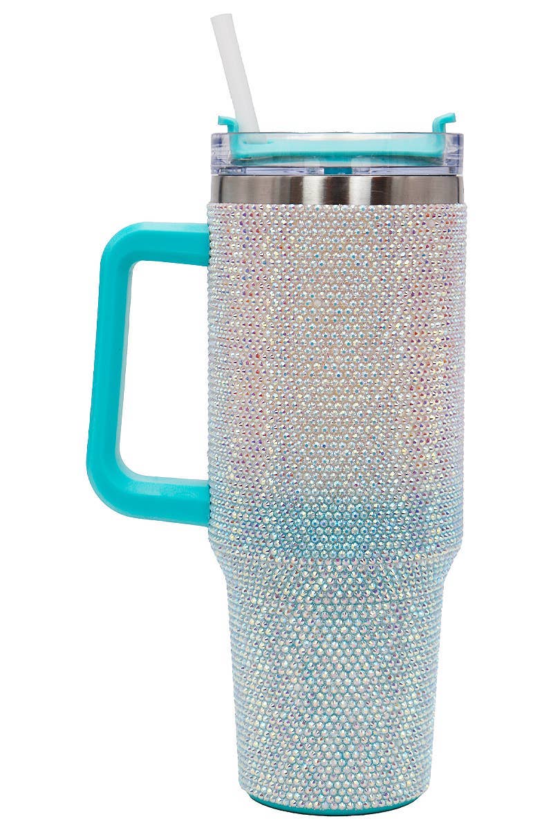 ASSORTI Gobelet isotherme en acier inoxydable à double paroi avec strass et effet ombré bicolore en vente sur Faire8