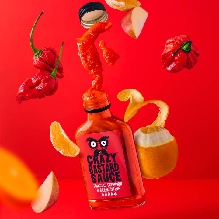 CBS Foods GmbH (Crazy Bastard Sauce) - Wholesale Hot Sauce - Trinidad Scorpion & Clementine 100ml Hot Sauce1