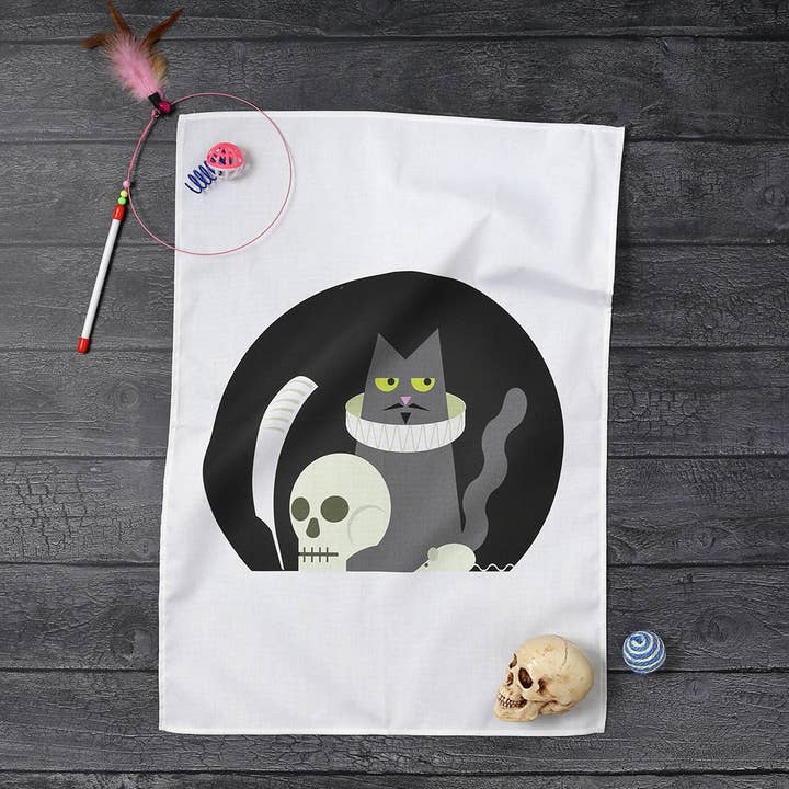 Shakespeare's Cat Tea Towel for wholesale by The Globe Shop