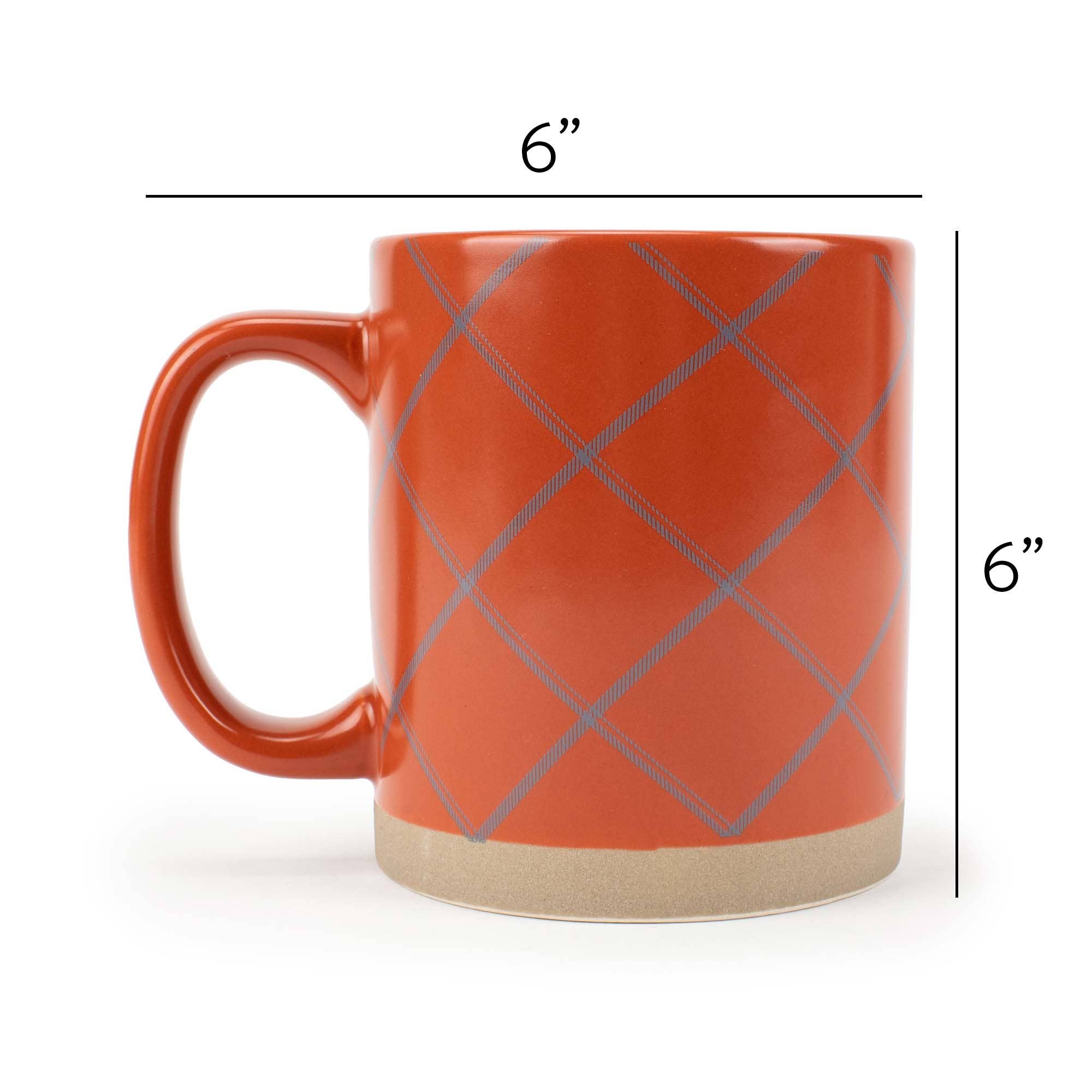 EAST AVENUE - Wholesale Coffee Mug - Ceramic Mugs 4-Pack Raw Bottom Orange PRICE IS PER MUG4
