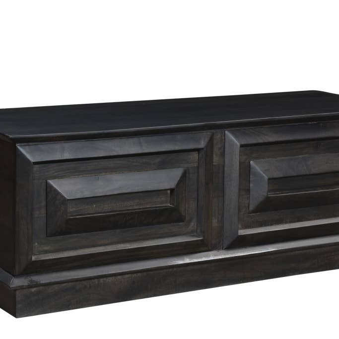 52" Dark Brown Solid Wood Storage Ottoman for wholesale by HomeRoots