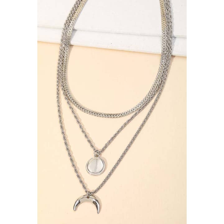 Anarchy Street - Wholesale Pendant/Charm Necklace - Layered Sun Moon Choker Necklace