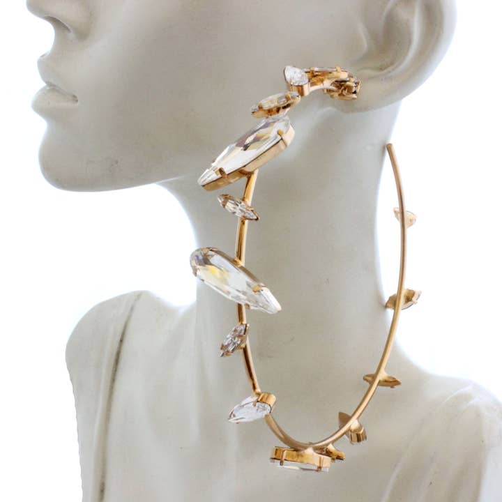 TITAN GOLD SPIKE HOOPS for wholesale by House of Emmanuele