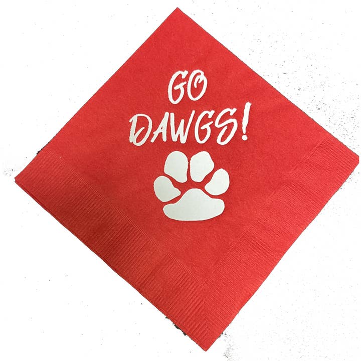 Preppy Mama - Wholesale Disposable Napkin - Go Dawgs Red Napkins- Georgia