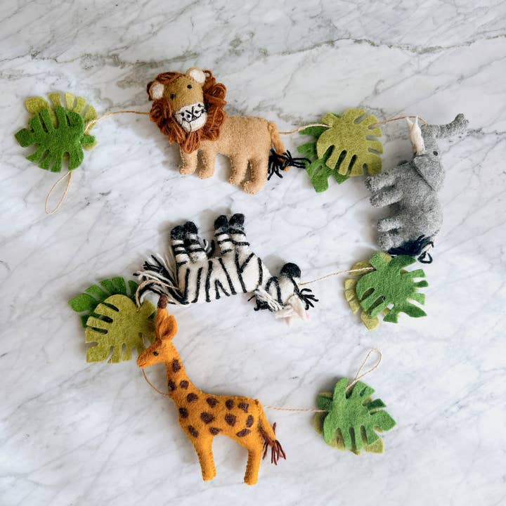Ganapati - Wholesale Bunting/Garland - Felt Safari Animal Garland1