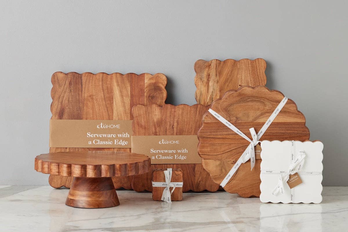 etúHOME - Wholesale Cutting Board - Scalloped Cutting Board, Large Square9