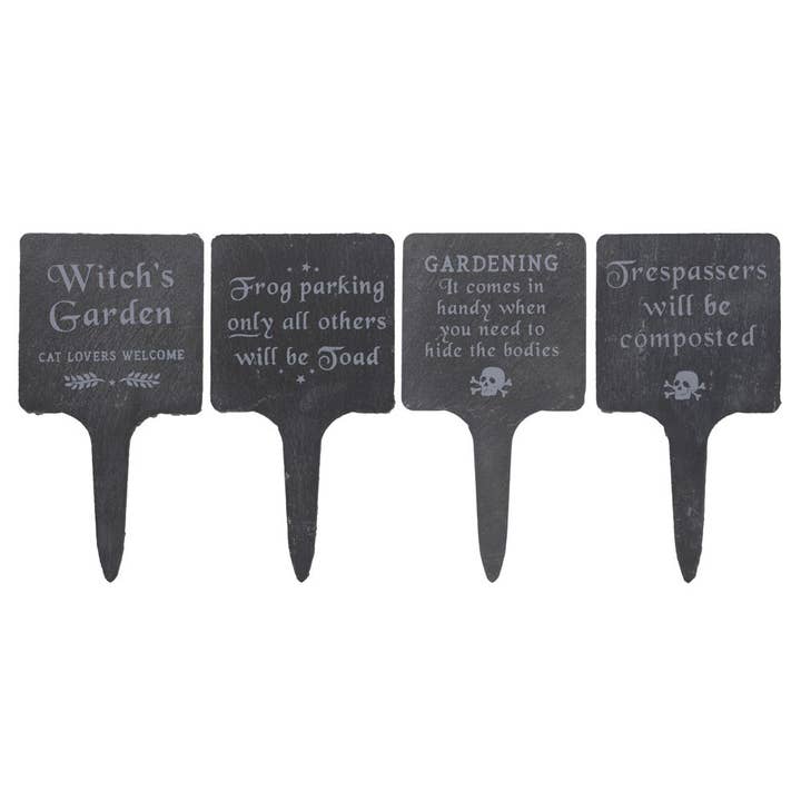 Something Different Wholesale - Wholesale Outdoor Sign - Set of 4 Slate Gothic Garden Signs