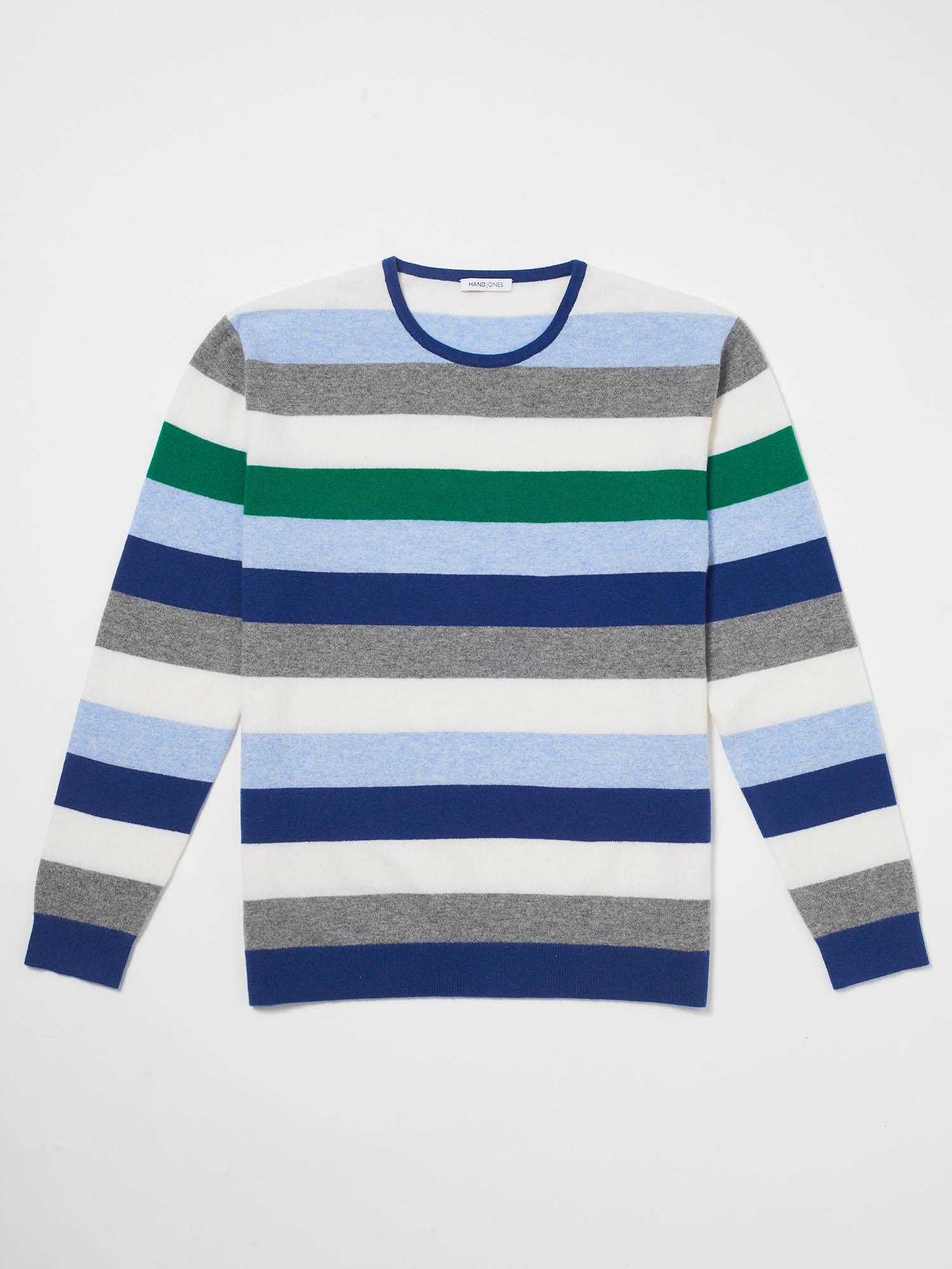 Hand and Jones – wholesale Knitted jumper – Men′s – Cashmere Stripe Sweater3