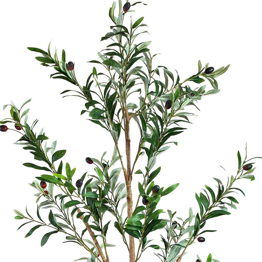 HomeRoots - Wholesale Artificial plant - Set of Two 72" Green Artificial Olive Trees in a Black Pots5