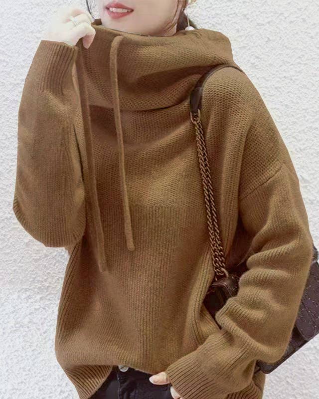 Rosa Clothing - Wholesale Knit Sweater - Women's - Cozy Slouchy Turtleneck Solid Color Knit Sweater2