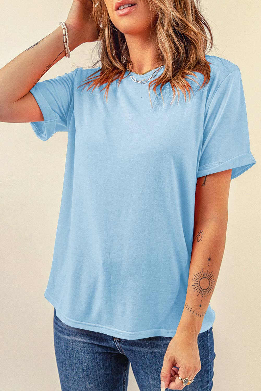 PRETTY BASH - Wholesale T-Shirt - Women's - Solid Short Sleeve Crew Neck Tee74
