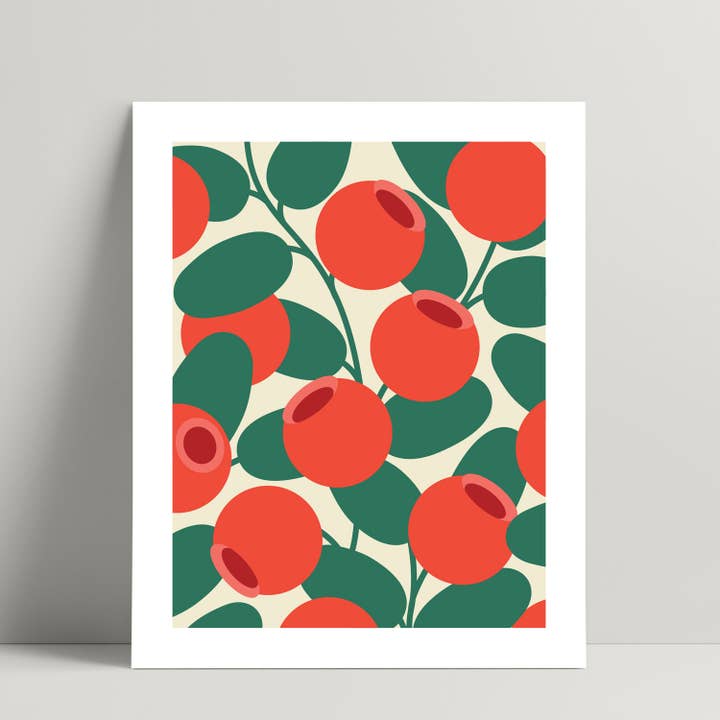 Tyttebær/tranebær kunsttryk for engroshandel hos Belle Belette