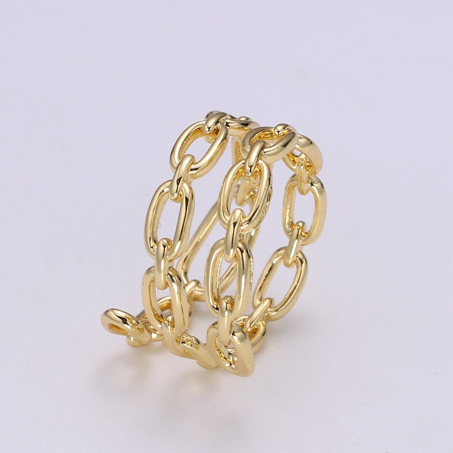 Aim Eternal - Wholesale Chain Ring - 14k Gold Filled Chain Ring, Gold Stacking Ring, Thick Chain2