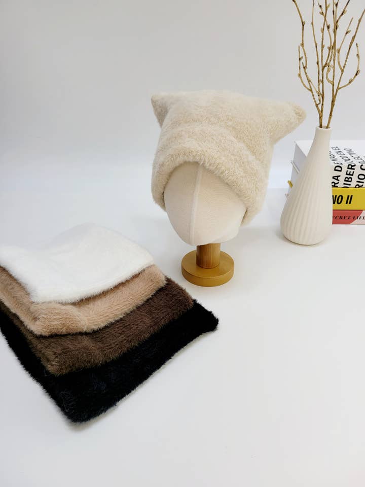 Warm and Fluffy Winter Cat Ear Hat, Fluffy Fleece Hat for wholesale by Comfortarians