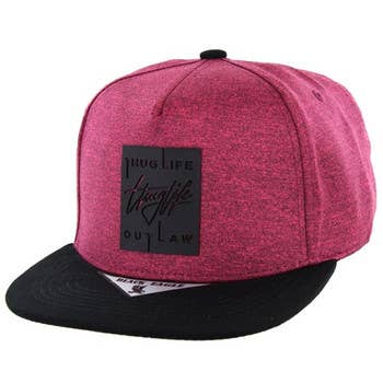 Burgundy Black THUG LIFE baseball cap hat for wholesale on Faire0