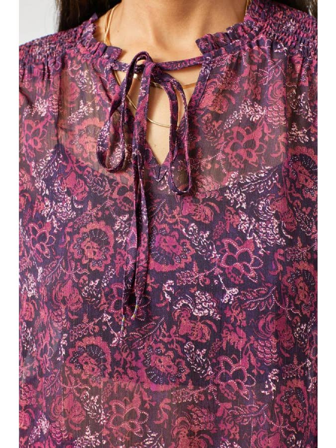 Mystree - Wholesale Blouse - Women's - 60412 Smocked Lurex Chiffon Blouse16