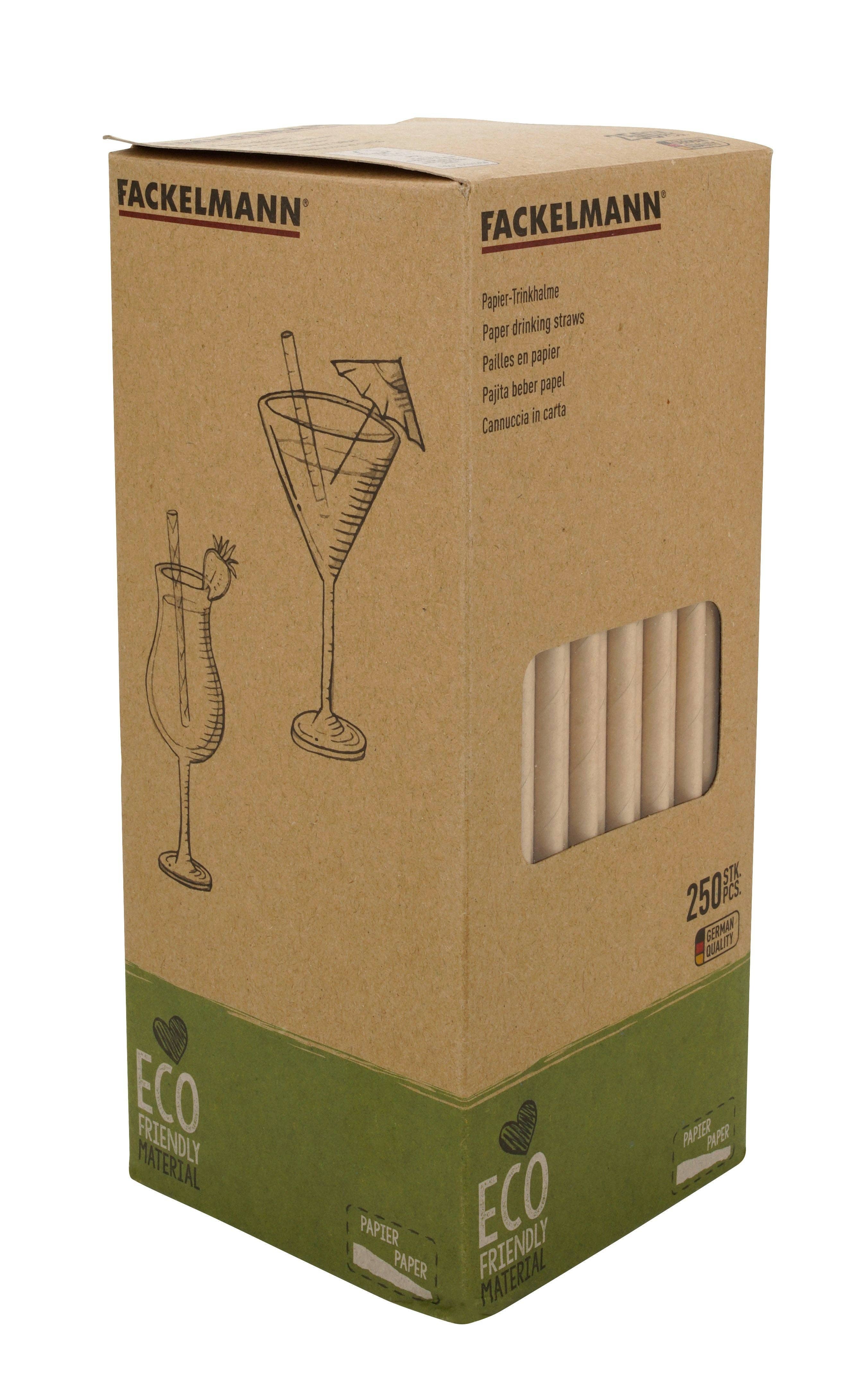 Fackelmann - Wholesale Drink Stirrer - Fackelmann Eco Friendly Box of 250 Brown Paper Straws3