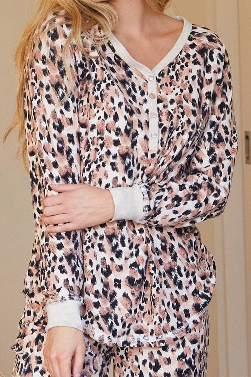 NINEXIS - Wholesale Sleepwear Set - Women's - CWSPJ033_COZY LONG SLEEVE HENLEY NECK PAJAMA SET6