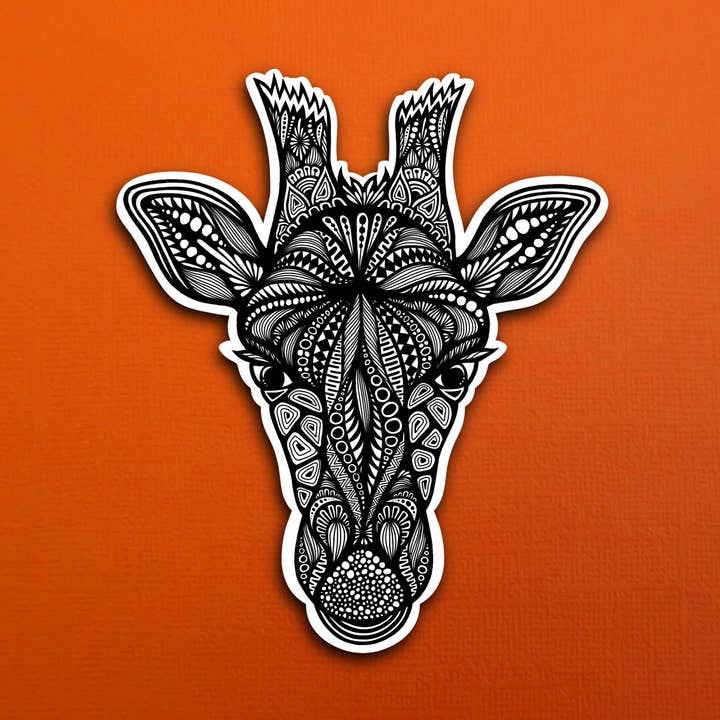 Giraffe Head Sticker (WATERPROOF) for wholesale by Zenspire Designs