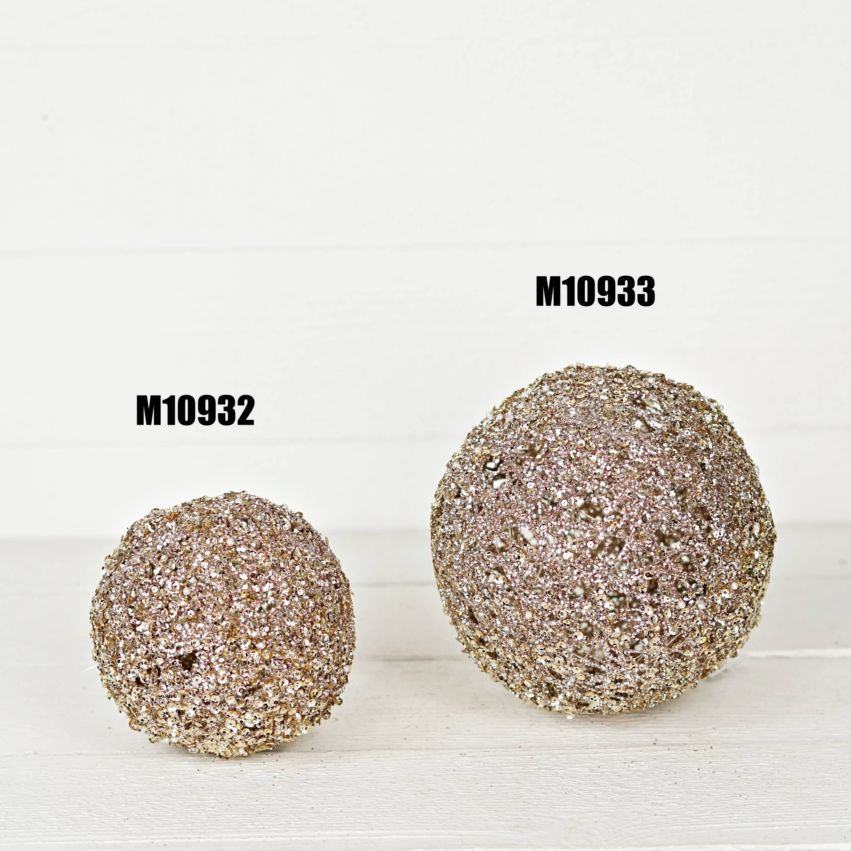 Impressive Enterprises, Inc. - Wholesale Ornament - M10932- 6in Metalic Glittered Ball-Champaigne gold5